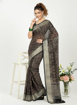 Load image into Gallery viewer, Lovely Soft Moss Georgette Saree