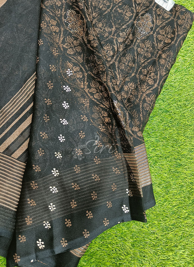 Lovely Soft Moss Georgette Saree