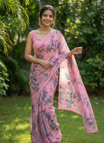Load image into Gallery viewer, Siri Collections Beautiful Digital Print Floral Georgette Saree