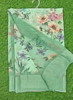 Load image into Gallery viewer, Lovely Digital Print Georgette Saree in Satin Borders