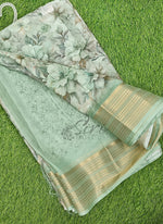 Load image into Gallery viewer, Lovely Digital Print Moss Georgette Saree
