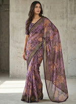 Load image into Gallery viewer, Beautiful Printed Brasso Saree