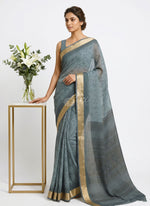 Load image into Gallery viewer, Beautiful Printed Moss Georgette Saree