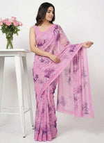 Load image into Gallery viewer, Latest Beautiful Digital Print Floral Georgette Saree