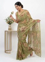 Load image into Gallery viewer, Latest Beautiful Digital Print Floral Georgette Saree