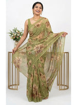 Load image into Gallery viewer, Latest Beautiful Digital Print Floral Georgette Saree
