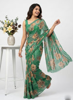 Load image into Gallery viewer, Latest Beautiful Digital Print Floral Georgette Saree