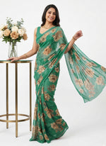 Load image into Gallery viewer, Latest Beautiful Digital Print Floral Georgette Saree