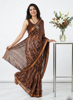 Load image into Gallery viewer, Trendy Digital Print Georgette Saree in Fine Shimmer Stipes