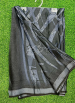 Load image into Gallery viewer, Trendy Digital Print Georgette Saree in Fine Shimmer Stipes