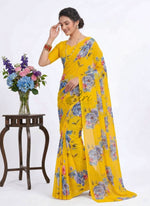 Load image into Gallery viewer, Latest Beautiful Digital Print Floral Georgette Saree