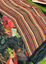 Load image into Gallery viewer, Beautiful Digital Print Black Multi Colour Georgette Saree