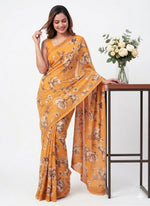 Load image into Gallery viewer, Latest Beautiful Premium Digital Print Floral Georgette Saree
