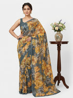Load image into Gallery viewer, Latest Beautiful Digital Print Floral Georgette Saree