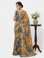 Load image into Gallery viewer, Latest Beautiful Digital Print Floral Georgette Saree