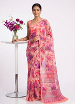 Load image into Gallery viewer, Latest Beautiful Digital Print Floral Georgette Saree