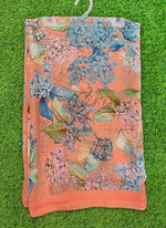 Load image into Gallery viewer, Latest Beautiful Digital Print Floral Georgette Saree
