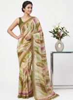 Load image into Gallery viewer, Latest Beautiful Digital Print Floral Georgette Saree
