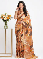 Load image into Gallery viewer, Latest Trendy Digital Print Floral Georgette Saree