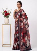 Load image into Gallery viewer, Latest Trendy Digital Print Floral Georgette Saree