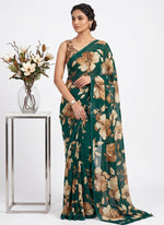 Load image into Gallery viewer, Latest Premium Digital Print Floral Georgette Saree with Blouse