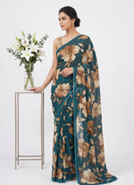 Load image into Gallery viewer, Latest Premium Digital Print Floral Georgette Saree with Blouse