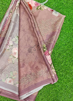 Load image into Gallery viewer, Trendy Floral Digital Print Crepe Georgette Saree
