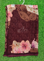 Load image into Gallery viewer, Latest Beautiful Digital Print Floral Georgette Saree