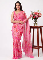 Load image into Gallery viewer, Latest Beautiful Digital Print Floral Georgette Saree