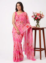 Load image into Gallery viewer, Latest Beautiful Digital Print Floral Georgette Saree
