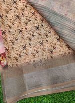 Load image into Gallery viewer, Beautiful Digital Print Linen Saree with Border