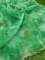 Load image into Gallery viewer, Lovely Shibori Design Organza Saree in Handwork