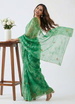 Load image into Gallery viewer, Lovely Shibori Design Organza Saree in Handwork