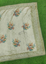 Load image into Gallery viewer, Designer Digital Print Semi Tussar Saree in Cutwork Borders