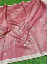 Load image into Gallery viewer, Elegant Digital Print Semi Tussar Saree in Cutwork Pallu