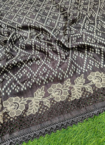 Load image into Gallery viewer, Designer Digital Print Semi Tussar Saree in Cutwork Borders