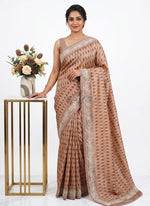 Load image into Gallery viewer, Designer Digital Print Semi Tussar Saree in Cutwork Borders