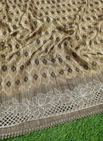 Load image into Gallery viewer, Designer Digital Print Semi Tussar Saree in Cutwork Borders