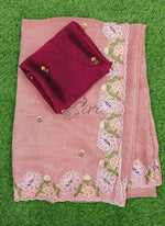 Load image into Gallery viewer, Beautiful Designer Crush Saree in Scallop Border