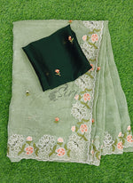 Load image into Gallery viewer, Beautiful Designer Crush Saree in Scallop Border