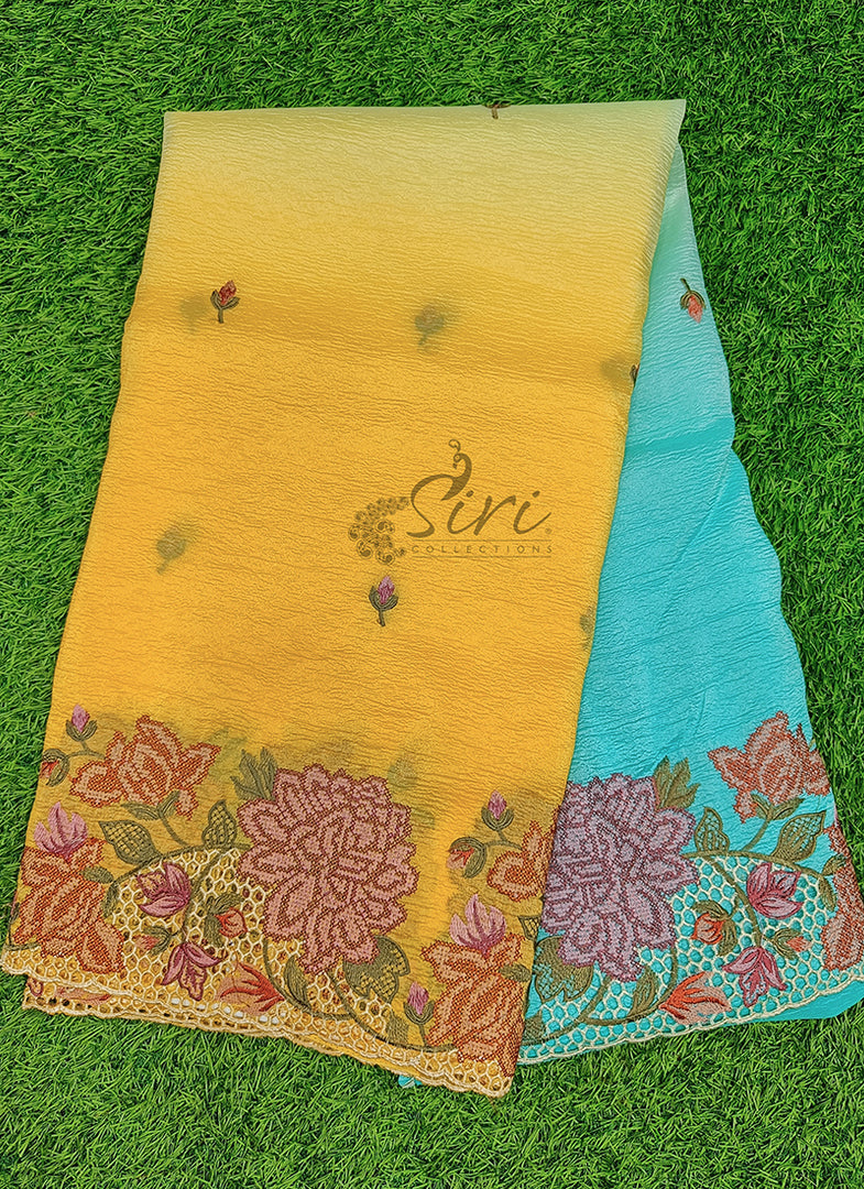 Beautiful Shaded Designer Crush Saree