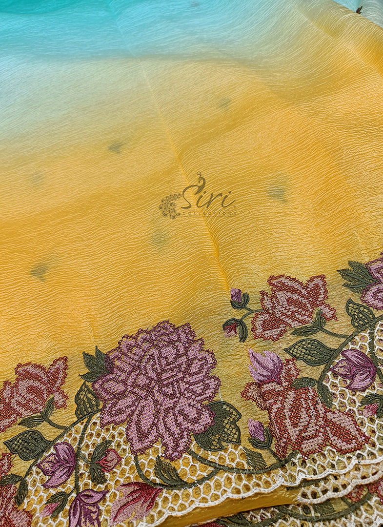 Beautiful Shaded Designer Crush Saree