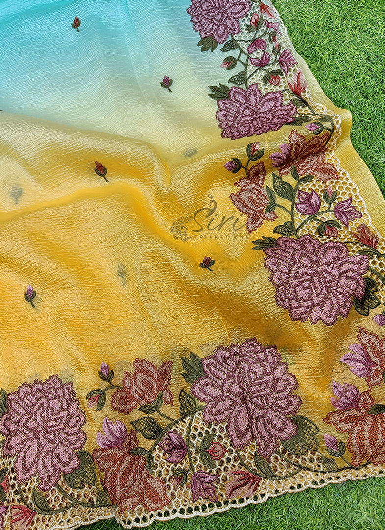 Beautiful Shaded Designer Crush Saree