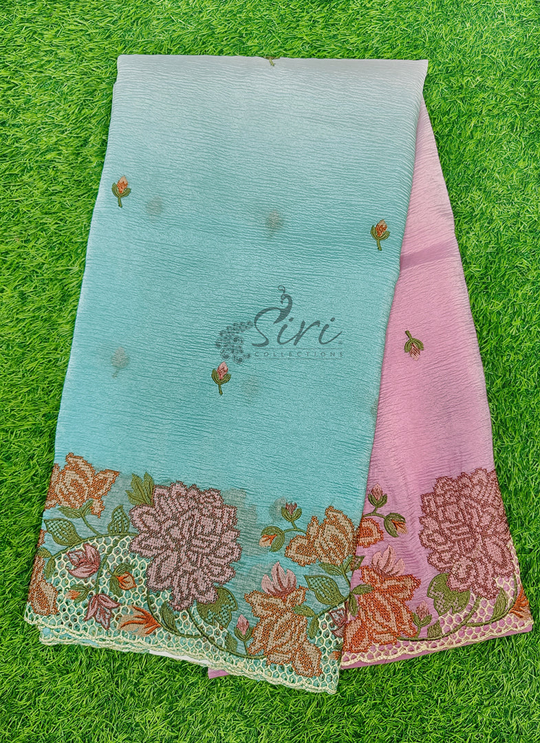 Beautiful Shaded Designer Crush Saree