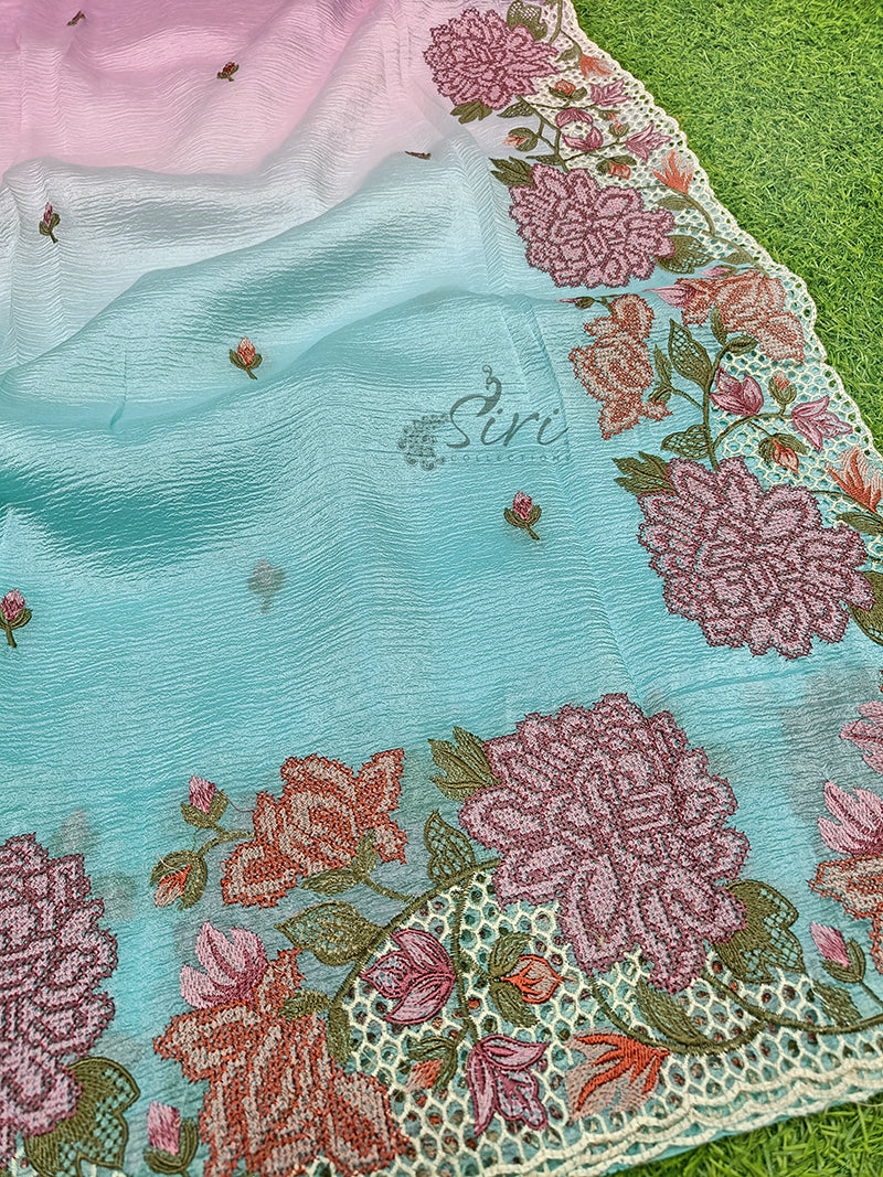 Beautiful Shaded Designer Crush Saree