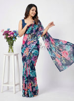 Load image into Gallery viewer, Beautiful Digital Print Nara Chiffon Saree with Blouse
