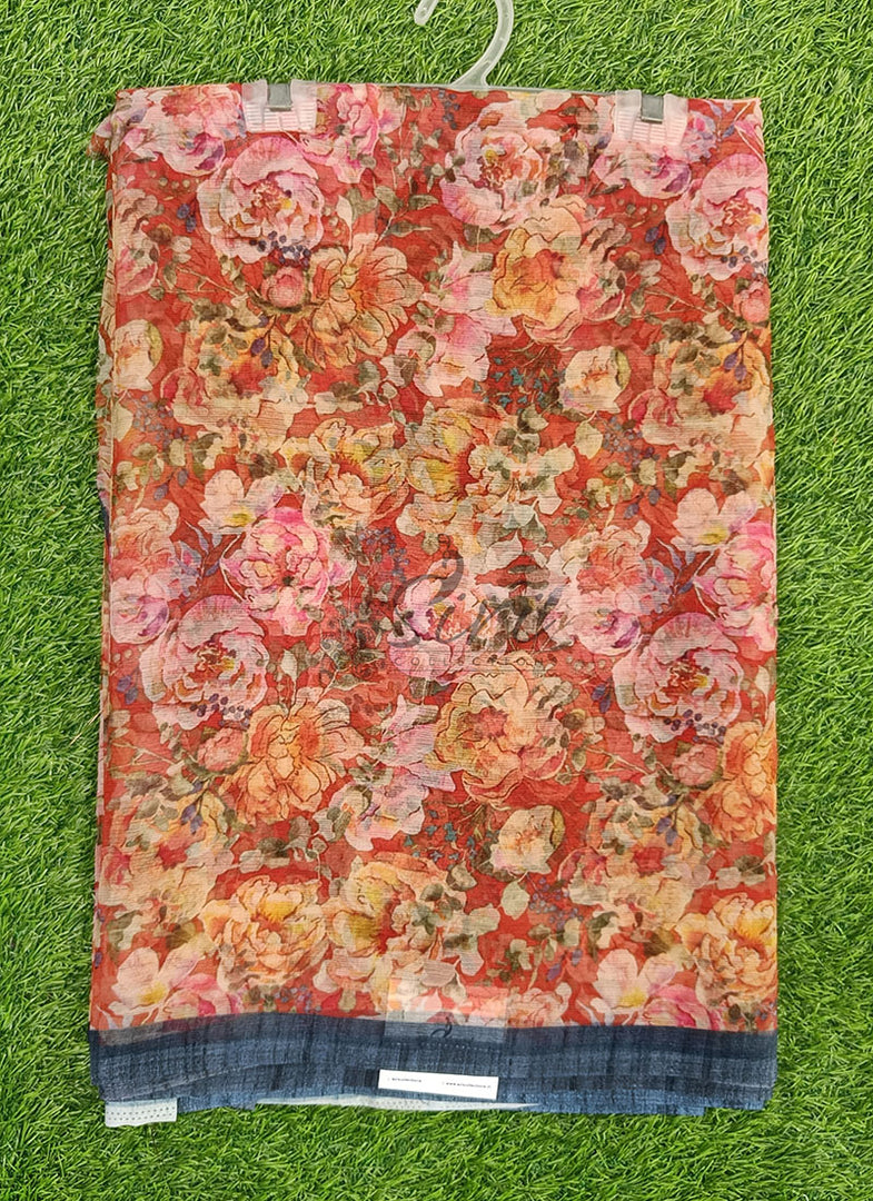Lovely Digital Print Premium Chiffon Saree