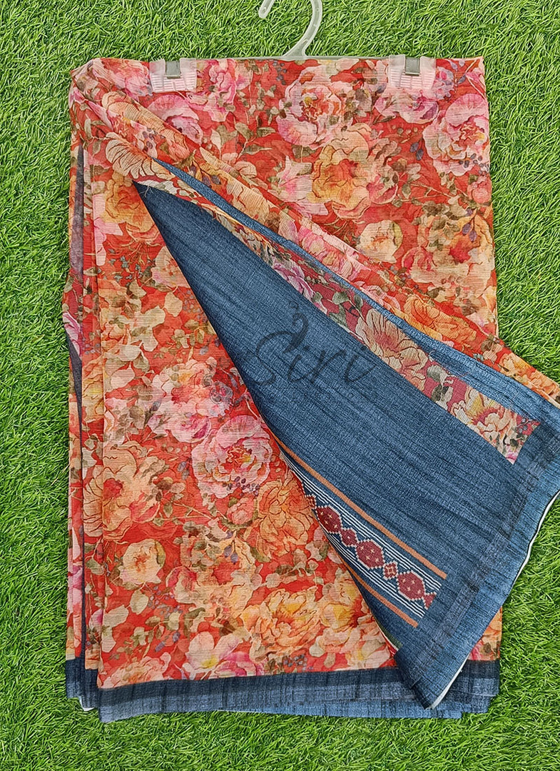 Lovely Digital Print Premium Chiffon Saree