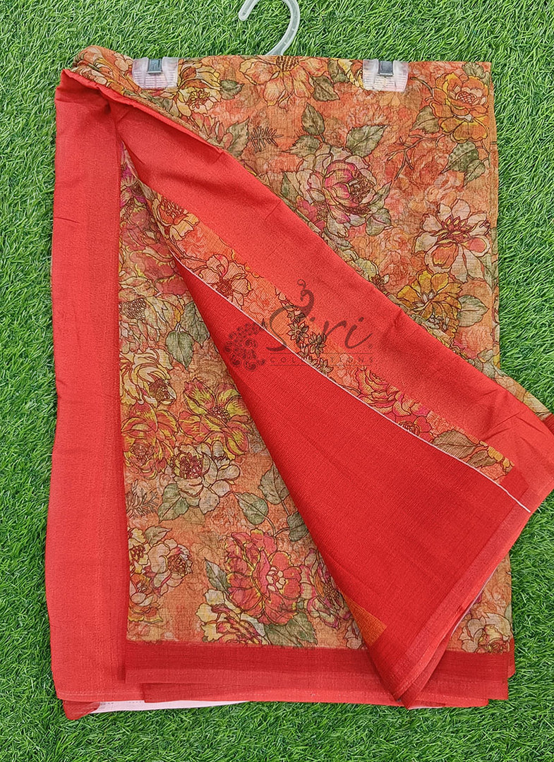 Lovely Digital Print Premium Chiffon Saree