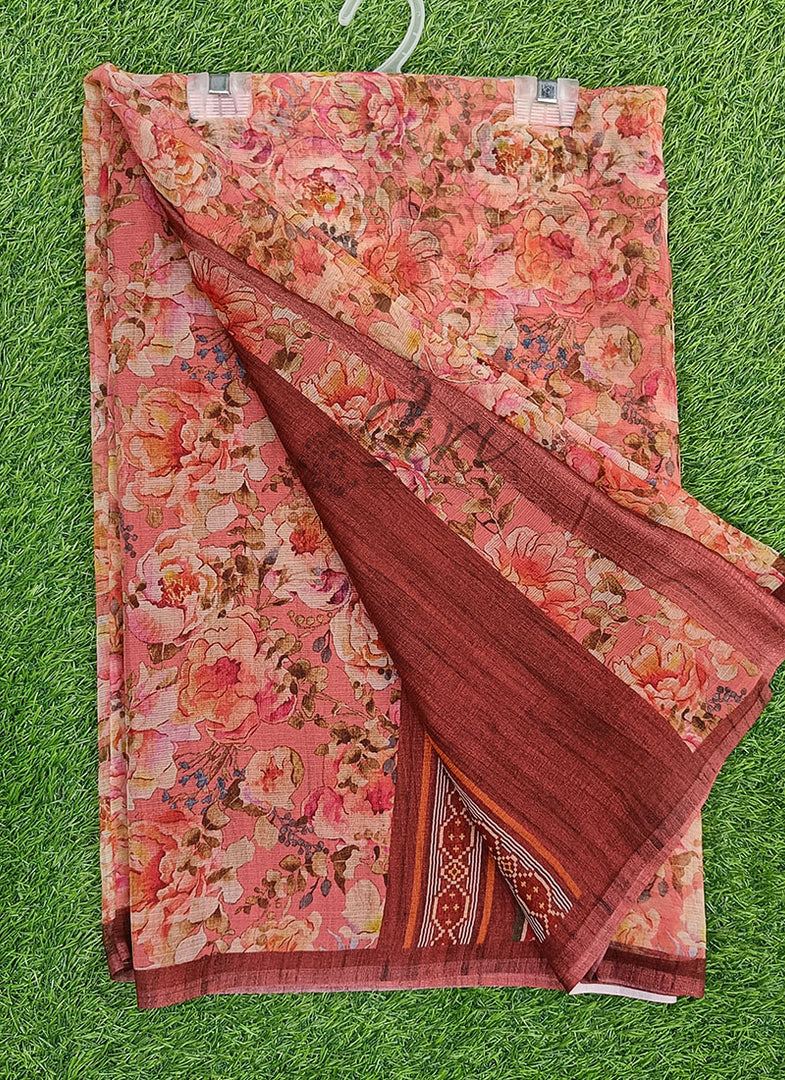 Lovely Digital Print Premium Chiffon Saree